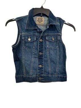 Love Culture Denim Vest Womens Small Sleeveless Blue Jean Jacket